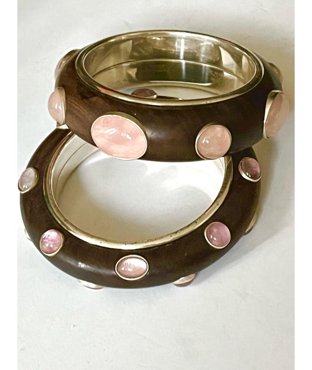 BOTTEGA VENETA Коричневый серебряный браслет, фото 6