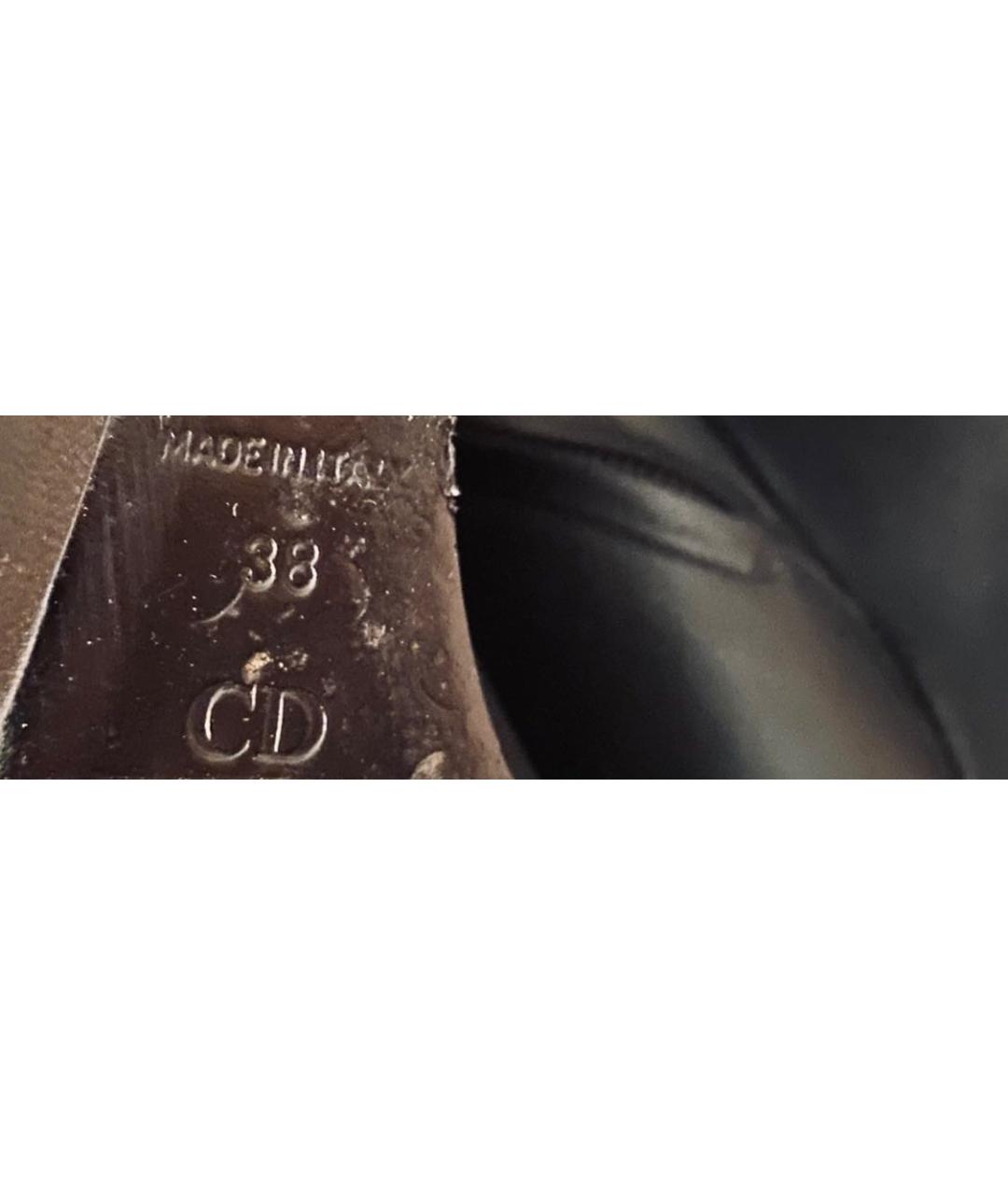 CHRISTIAN DIOR Черные кожаные ботильоны, фото 8