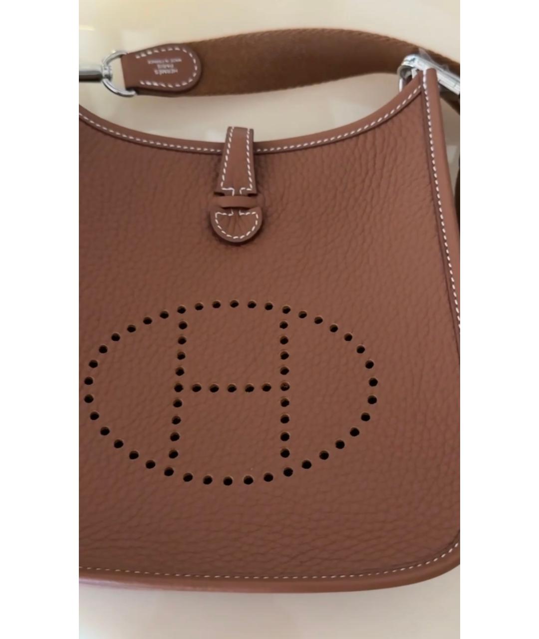 HERMES Коричневая кожаная сумка через плечо, фото 3