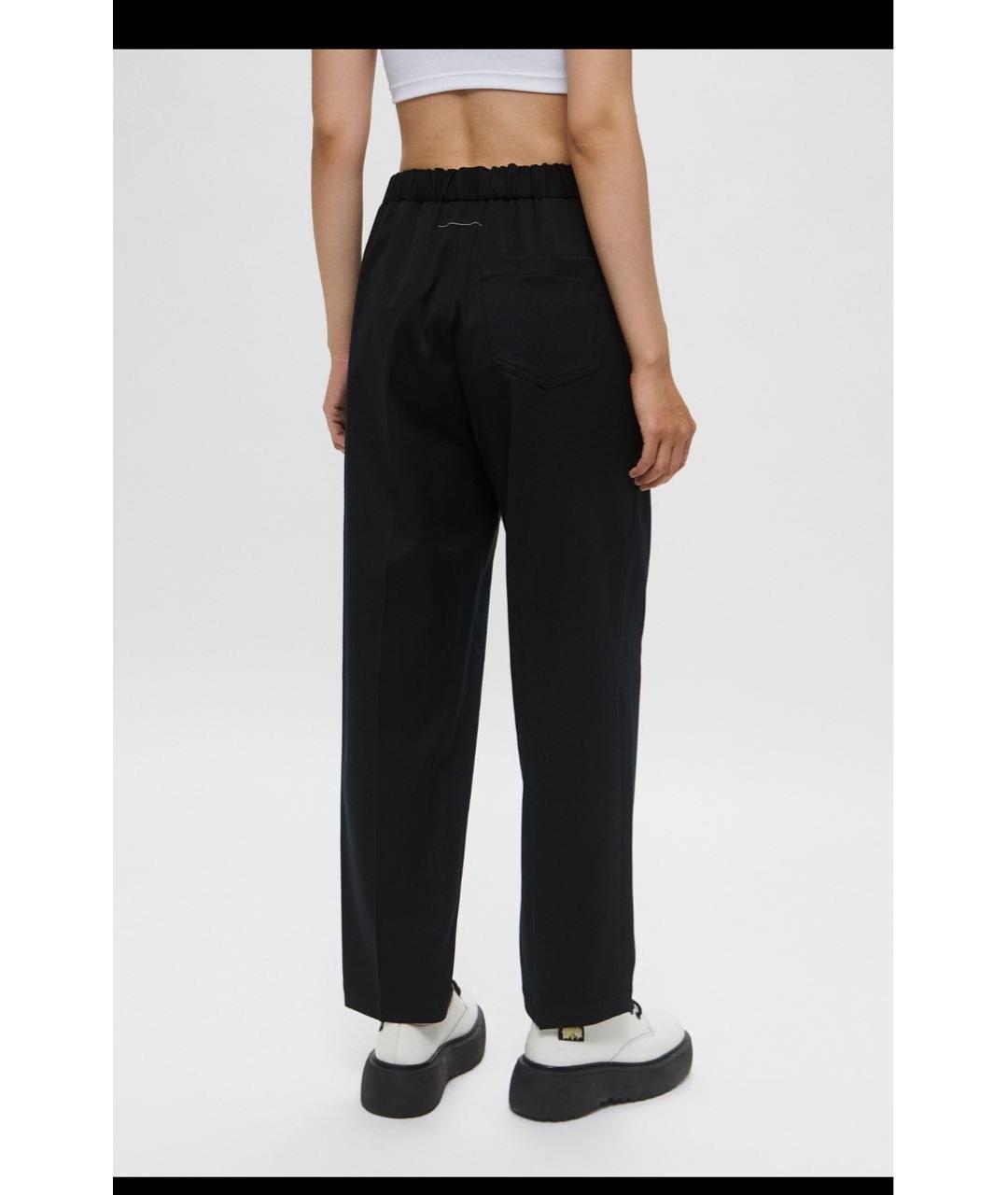 MM6 MAISON MARGIELA Черные шерстяные прямые брюки, фото 7