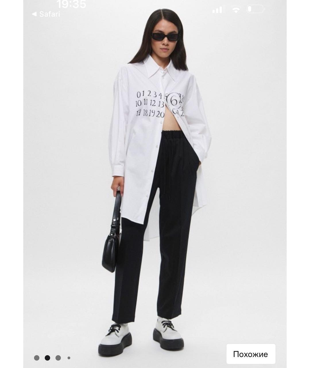 MM6 MAISON MARGIELA Черные шерстяные прямые брюки, фото 6