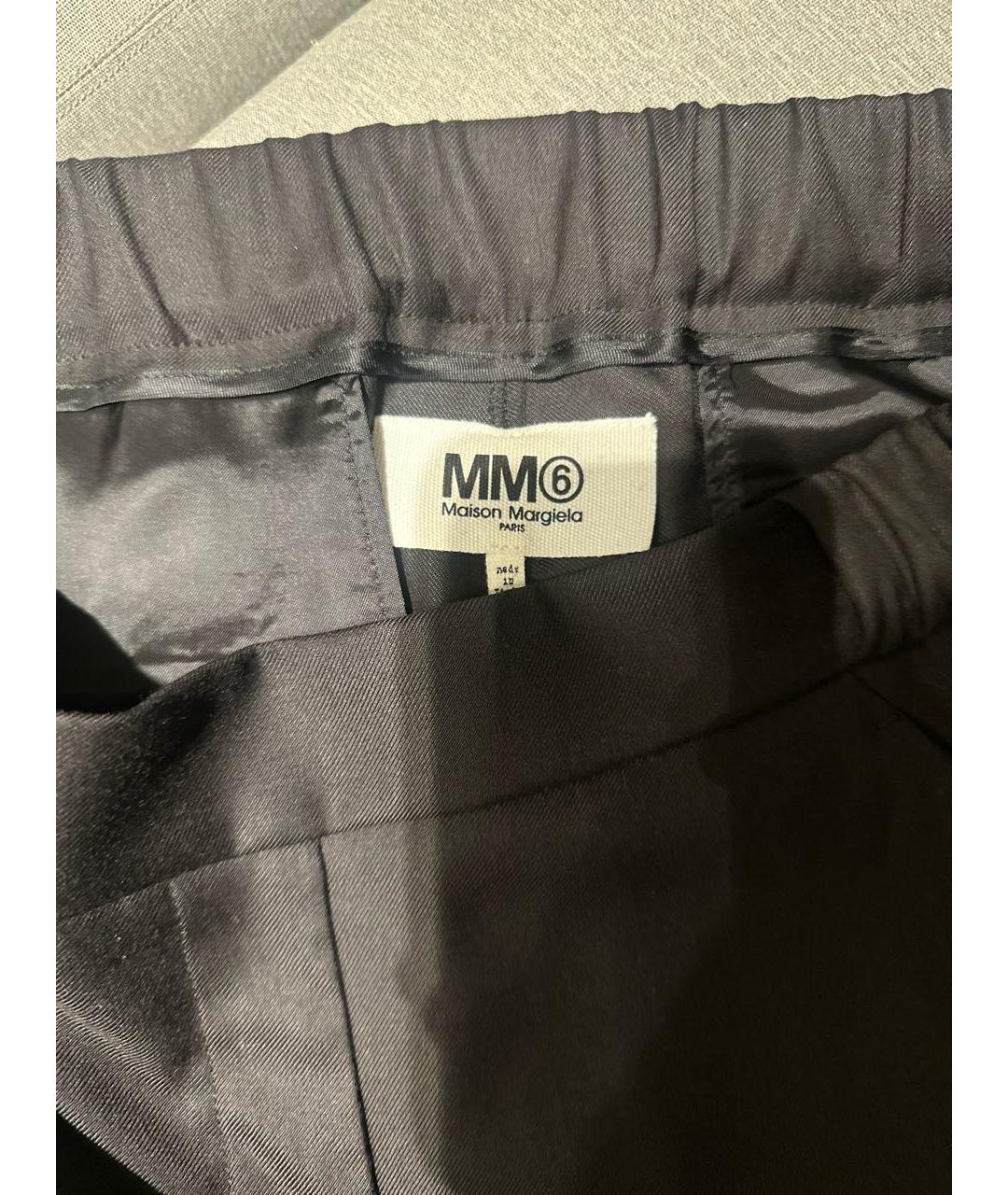 MM6 MAISON MARGIELA Черные шерстяные прямые брюки, фото 4