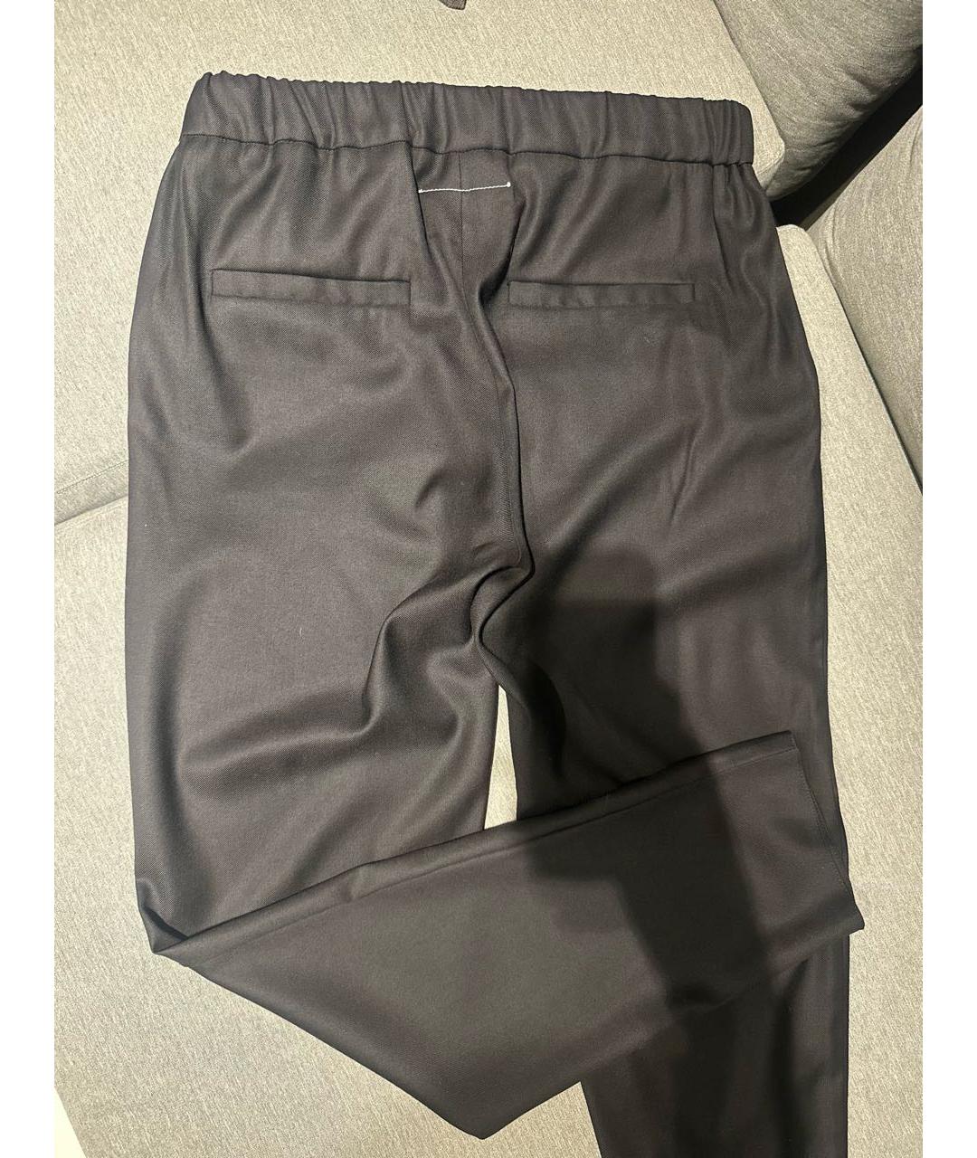 MM6 MAISON MARGIELA Черные шерстяные прямые брюки, фото 5