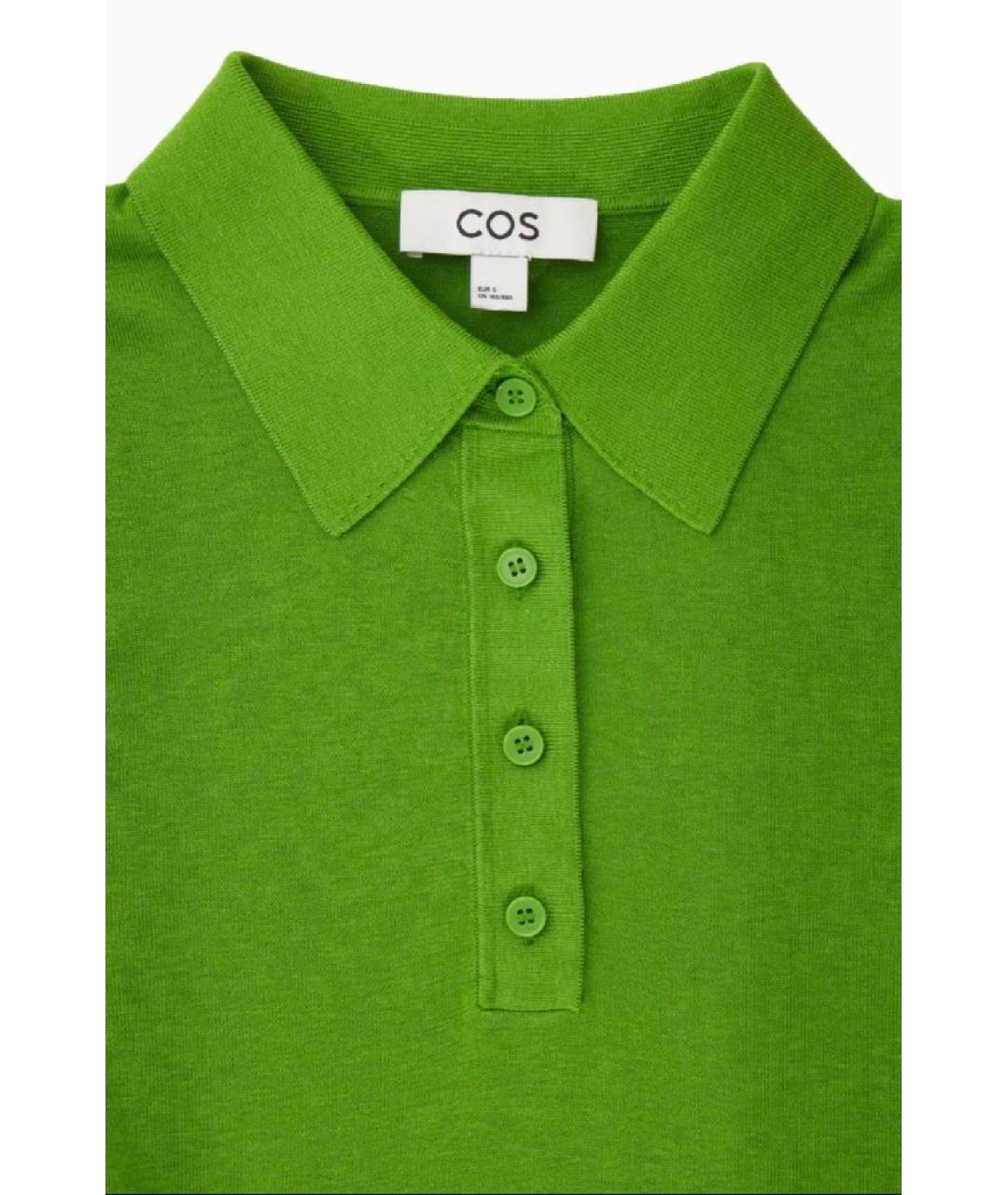 COS Зеленая шелковая футболка, фото 2