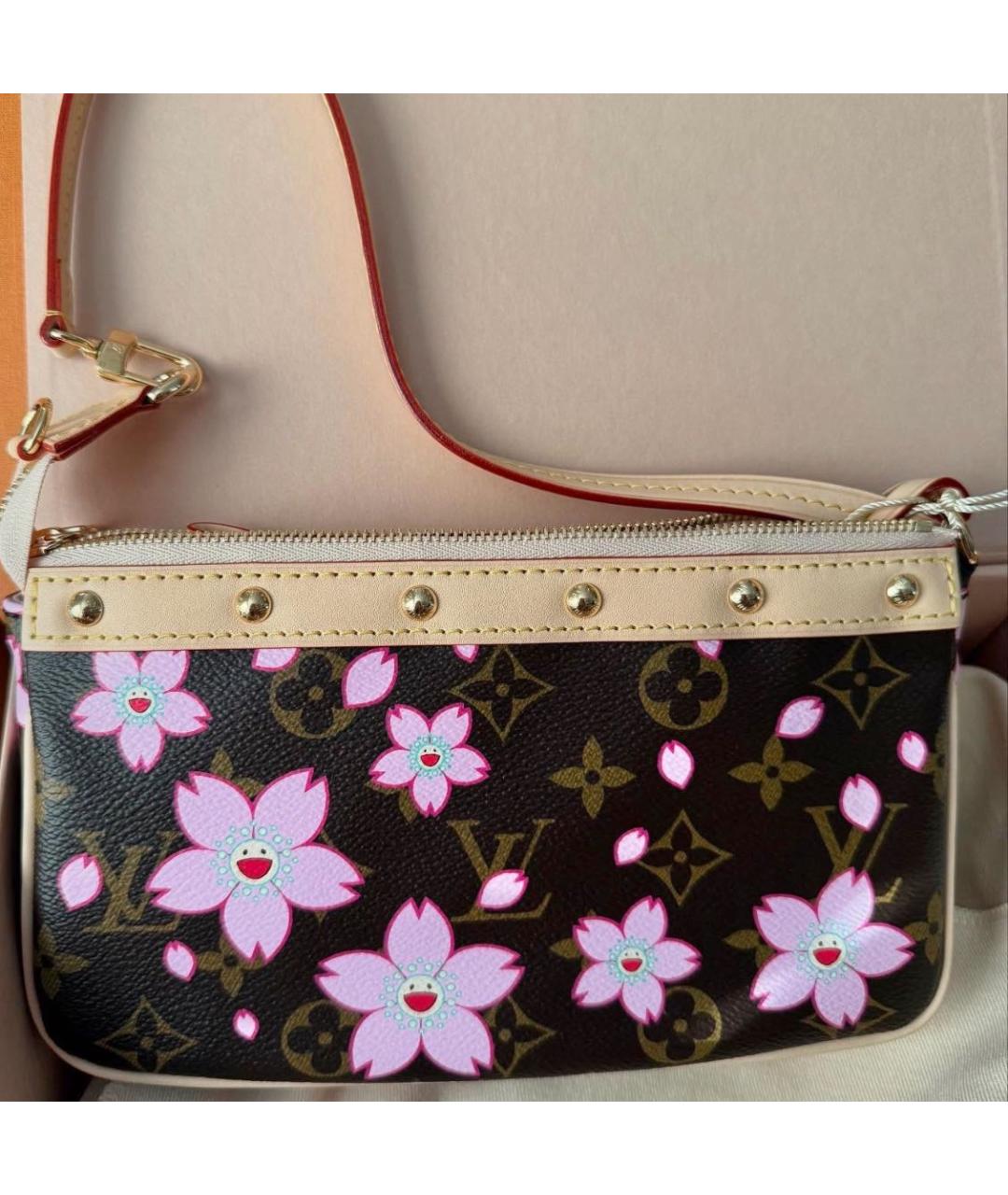 LOUIS VUITTON Коричневая кожаная сумка через плечо, фото 3