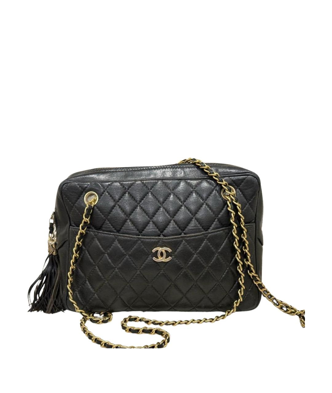 CHANEL Черная кожаная сумка через плечо, фото 1