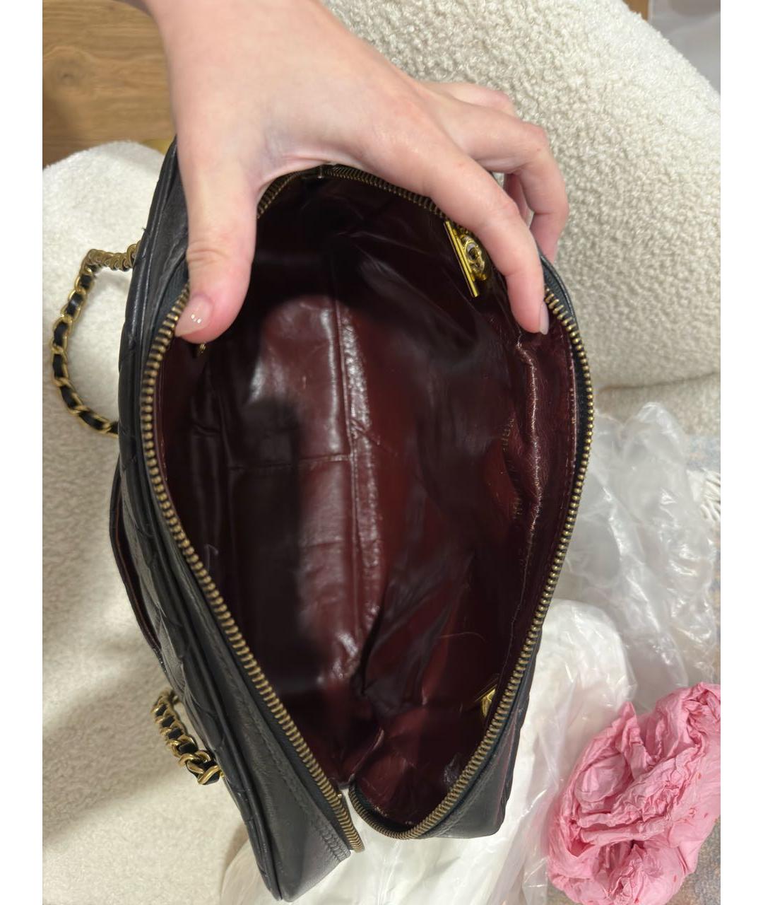 CHANEL Черная кожаная сумка через плечо, фото 4