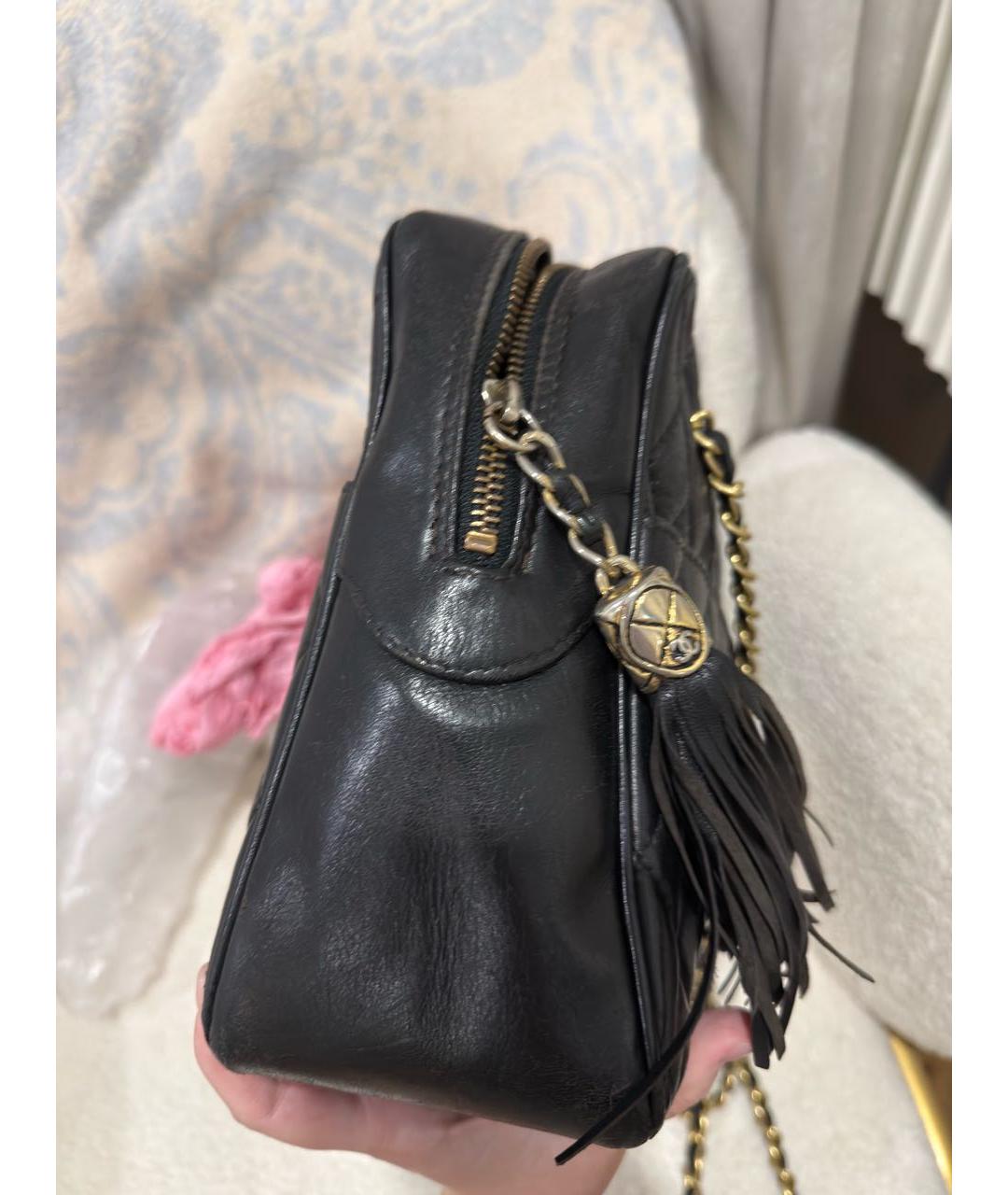 CHANEL Черная кожаная сумка через плечо, фото 3