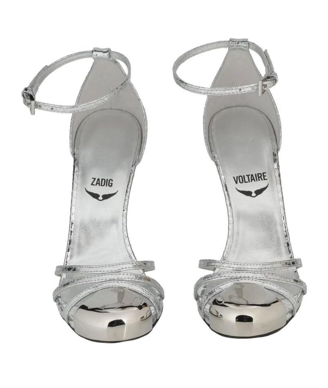 ZADIG & VOLTAIRE Серебряные кожаные туфли, фото 2