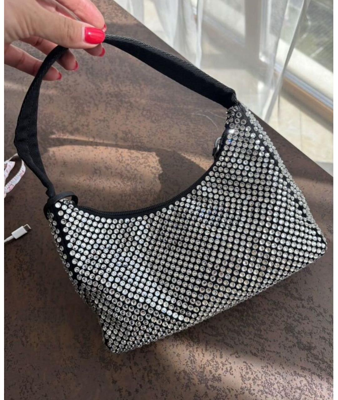 PRADA Черная тканевая сумка с короткими ручками, фото 2