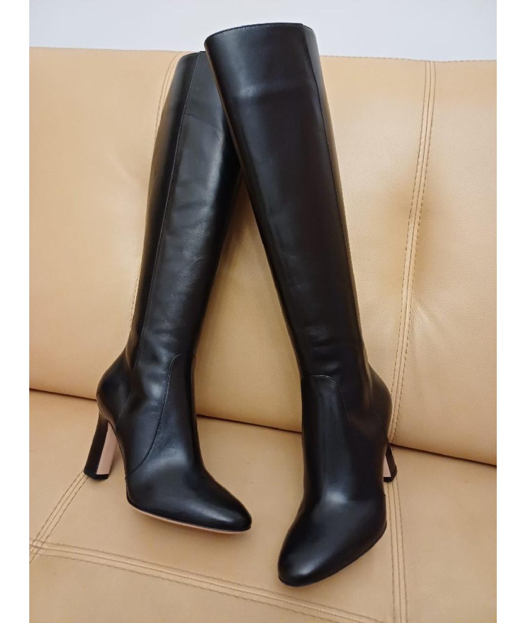 GIANVITO ROSSI Черные кожаные сапоги, фото 3