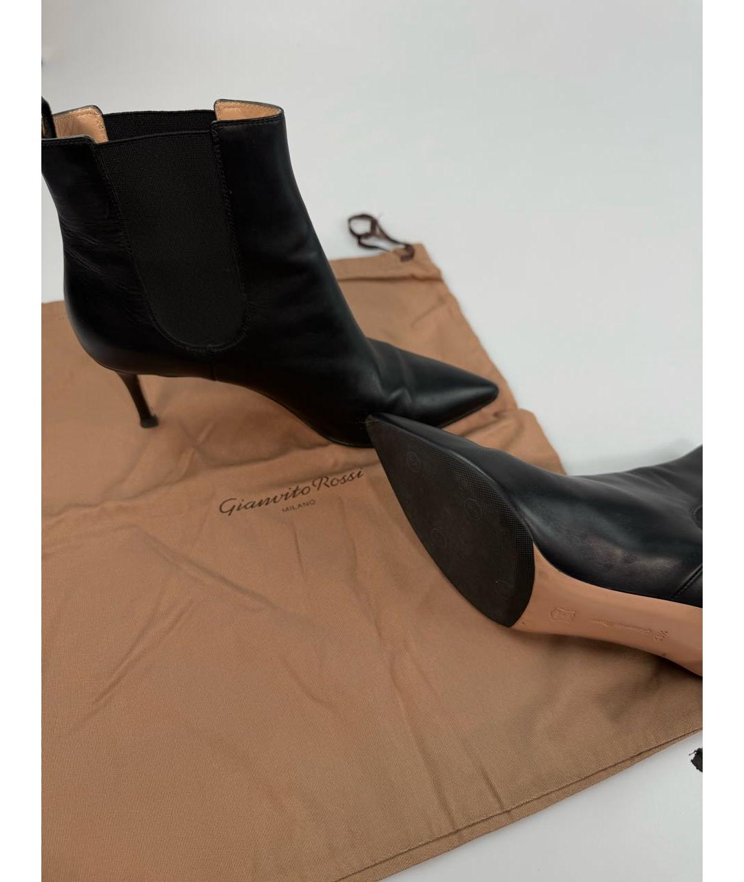 GIANVITO ROSSI Черные кожаные ботильоны, фото 5