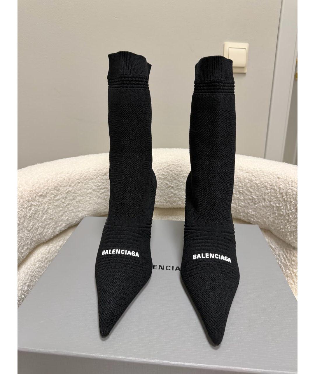 BALENCIAGA Черные текстильные полусапоги, фото 2