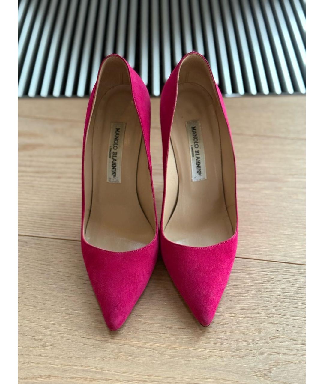 MANOLO BLAHNIK Фуксия замшевые туфли, фото 3