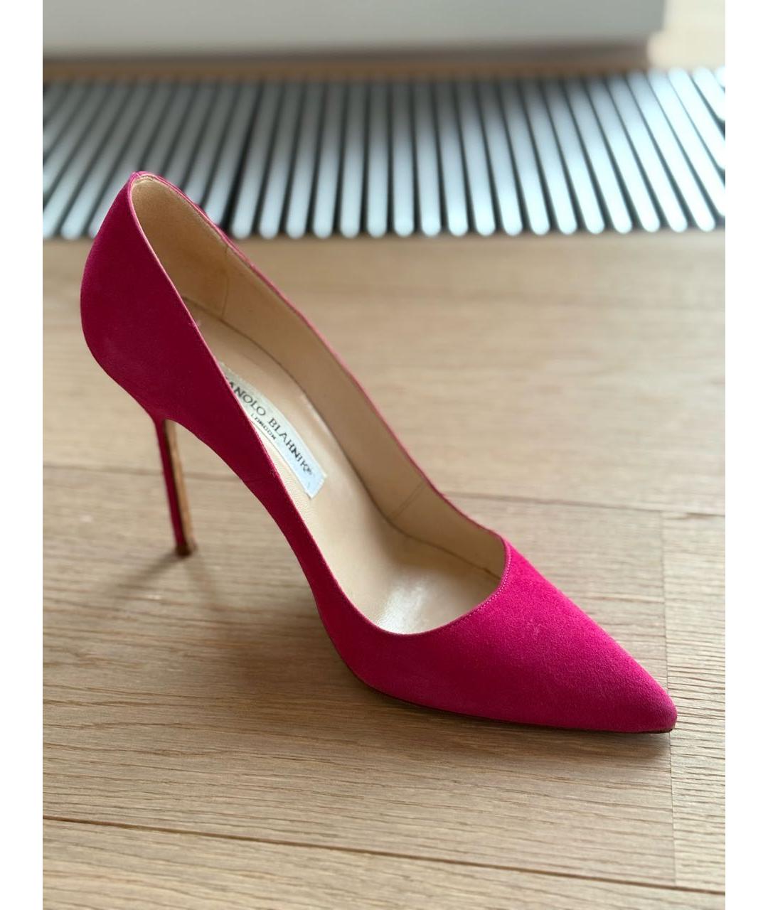 MANOLO BLAHNIK Фуксия замшевые туфли, фото 2