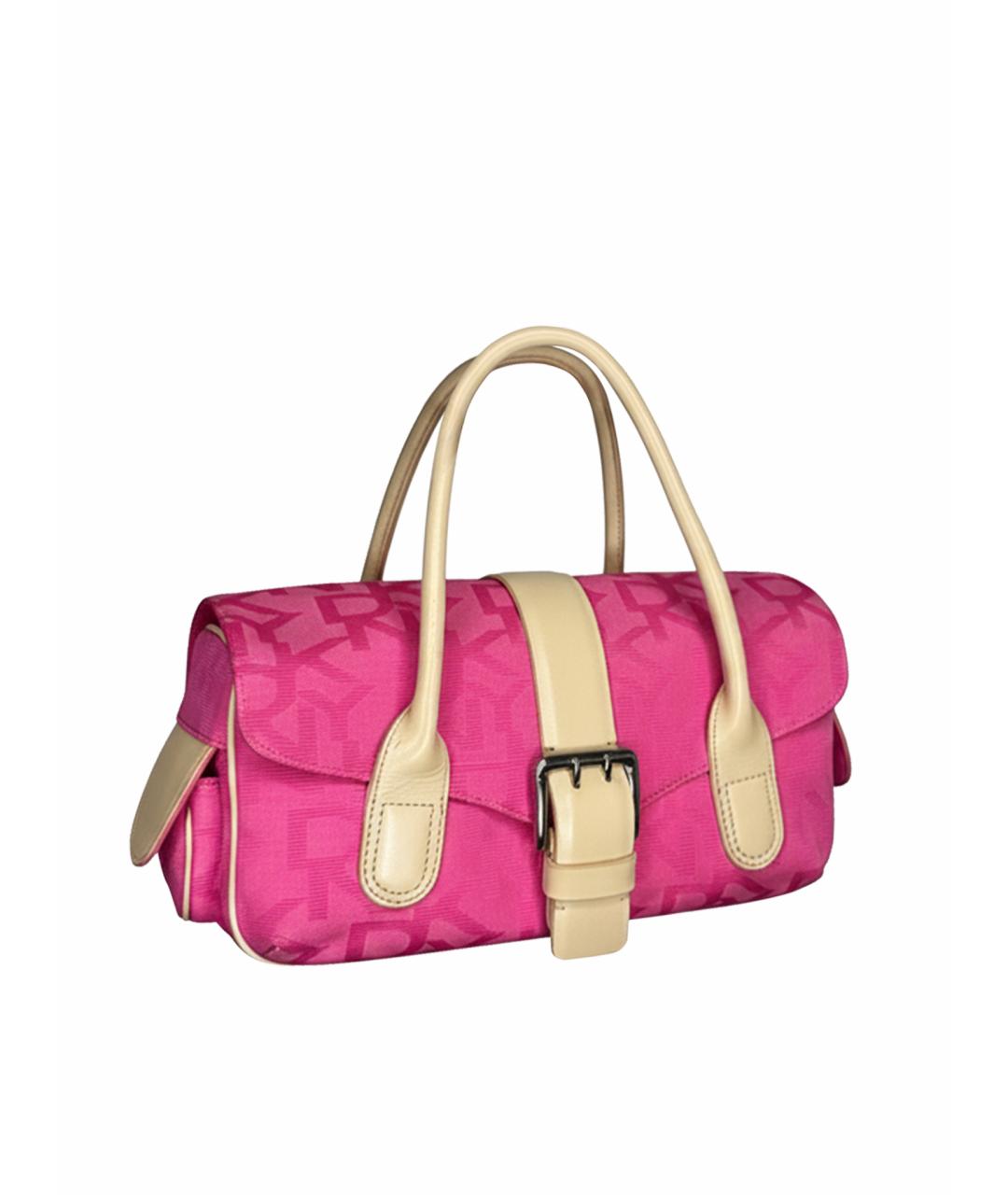 DKNY Розовая тканевая сумка с короткими ручками, фото 1