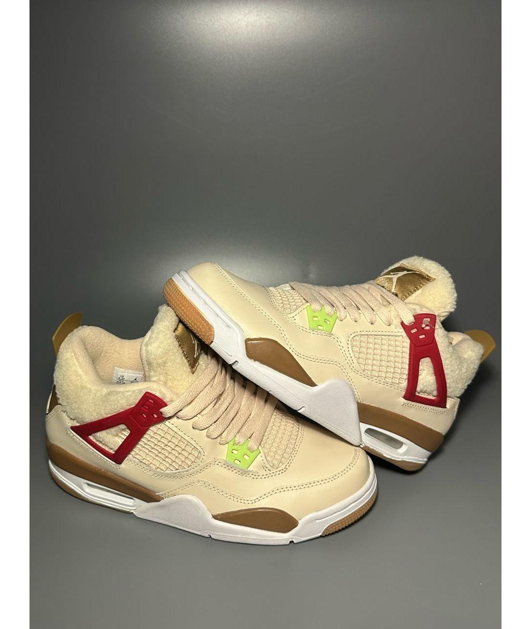 JORDAN Бежевые кожаные кроссовки, фото 6