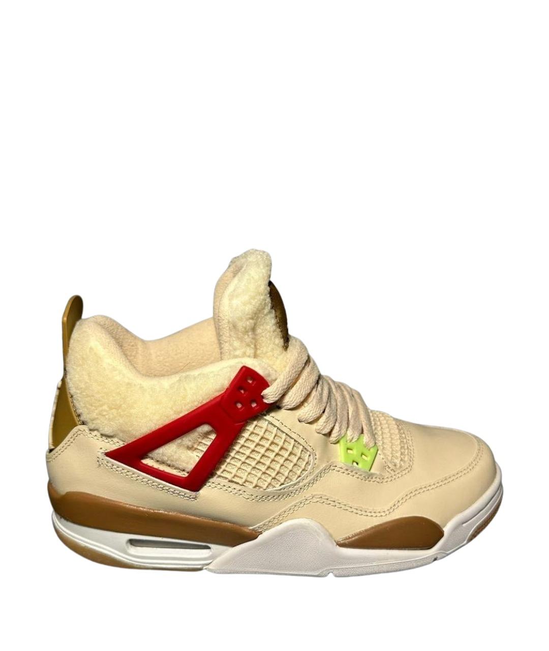 JORDAN Бежевые кожаные кроссовки, фото 1