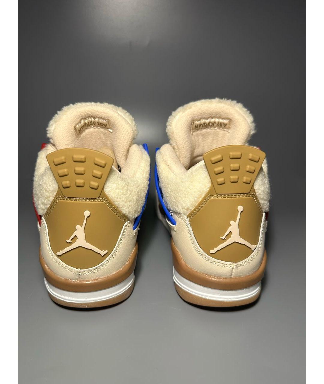 JORDAN Бежевые кожаные кроссовки, фото 4
