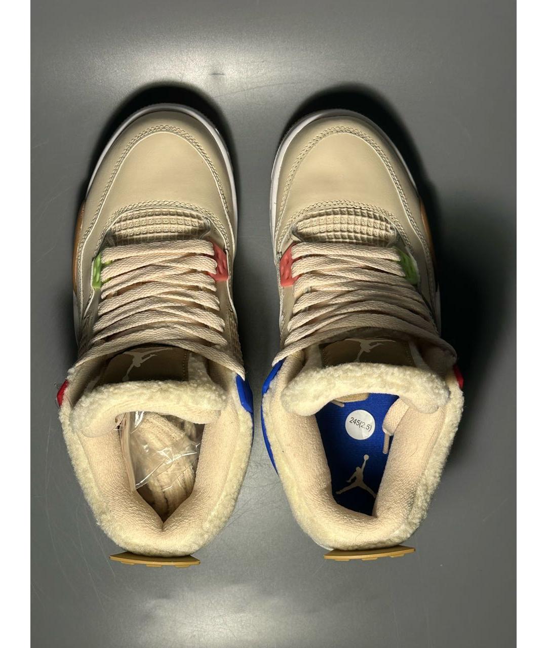 JORDAN Бежевые кожаные кроссовки, фото 3