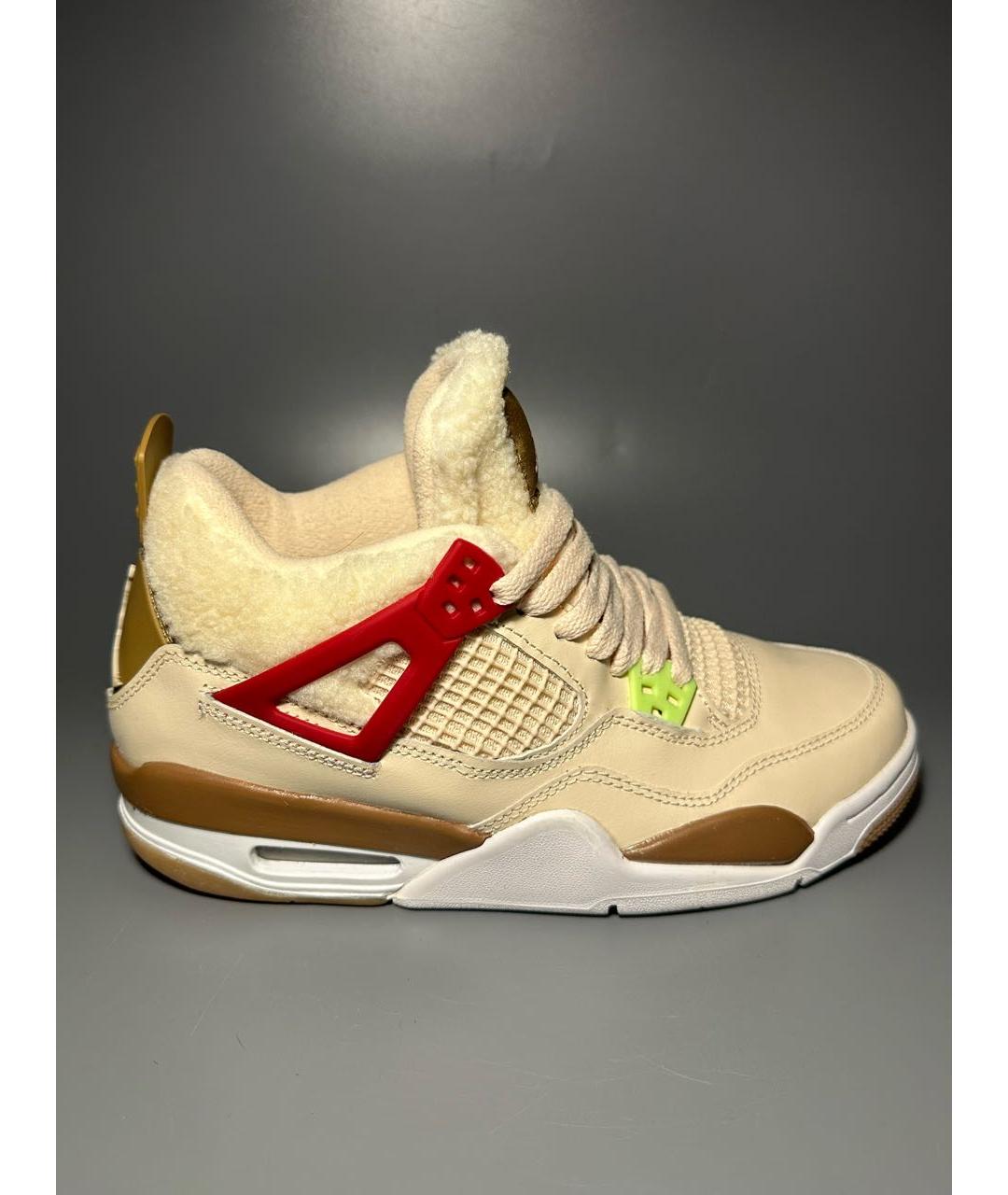JORDAN Бежевые кожаные кроссовки, фото 9