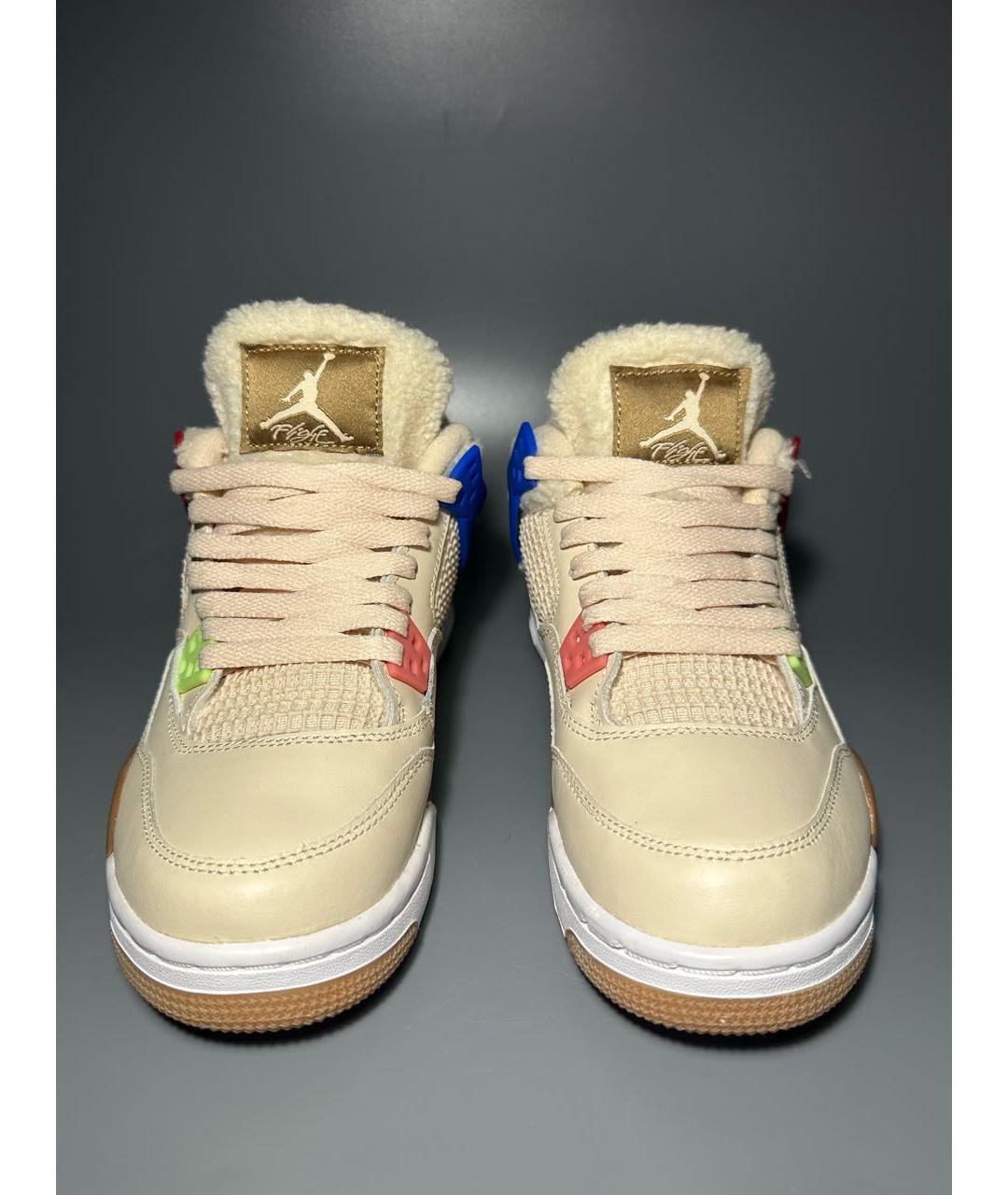 JORDAN Бежевые кожаные кроссовки, фото 2