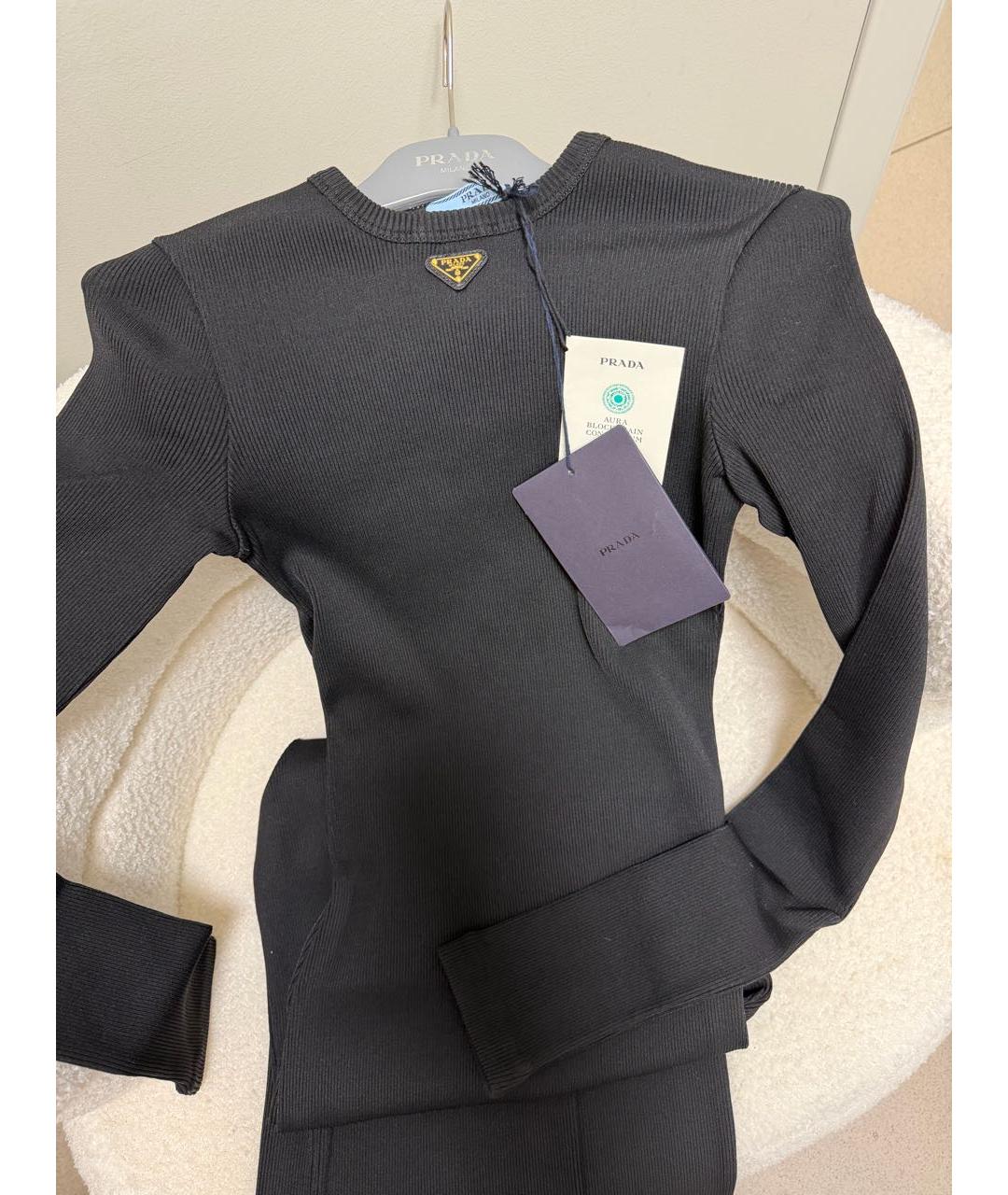 PRADA Черное вискозное повседневное платье, фото 2