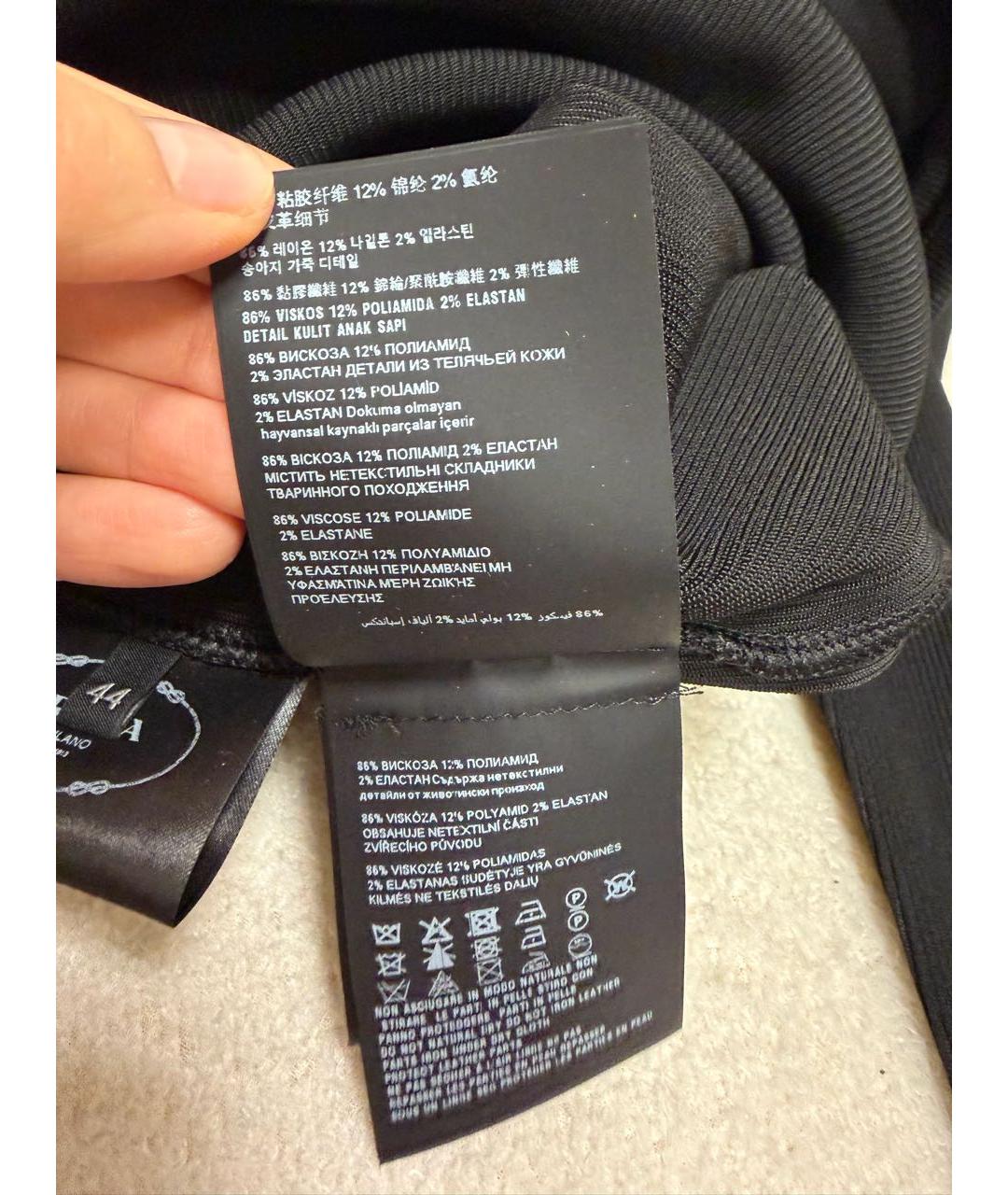 PRADA Черное вискозное повседневное платье, фото 6