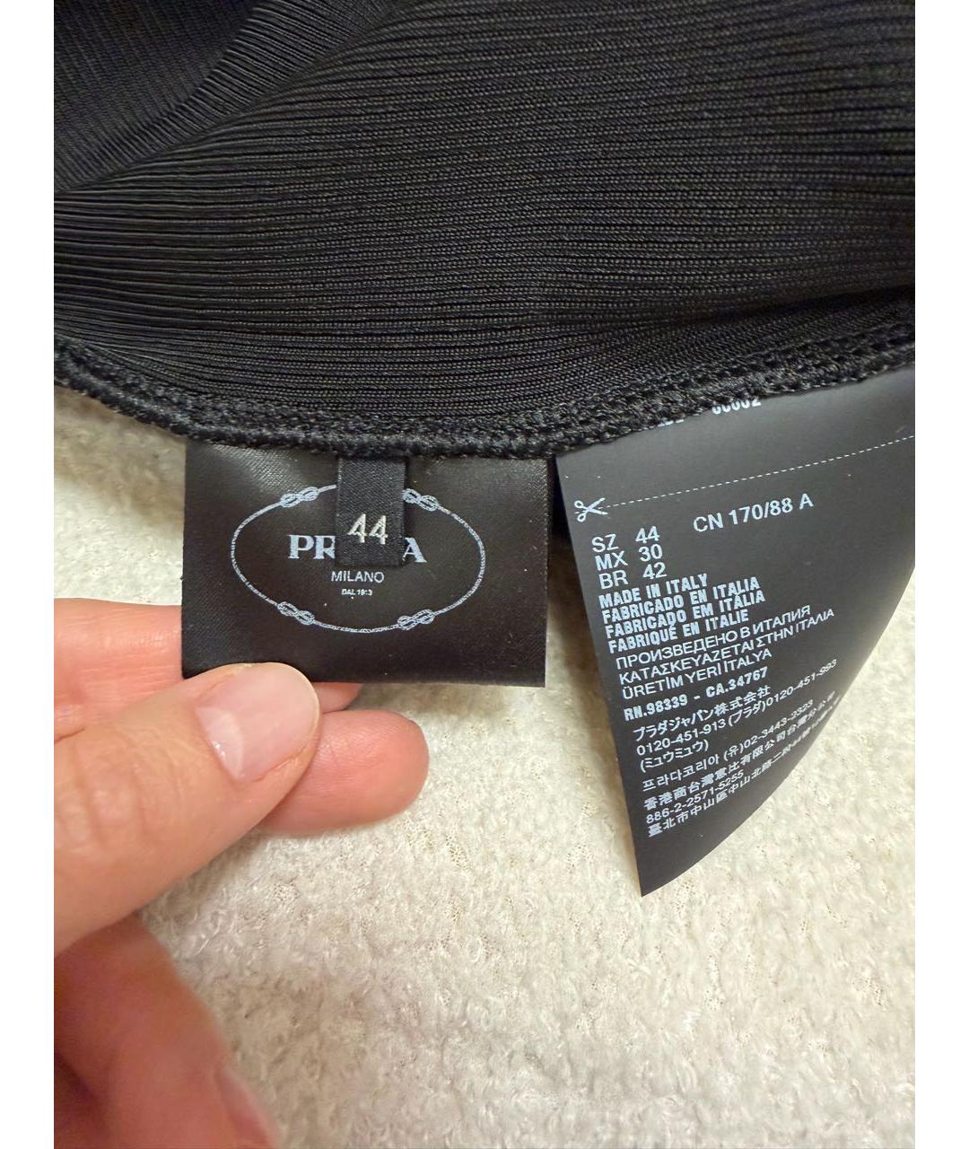 PRADA Черное вискозное повседневное платье, фото 5