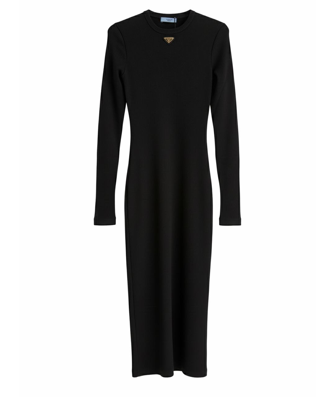 PRADA Черное вискозное повседневное платье, фото 1
