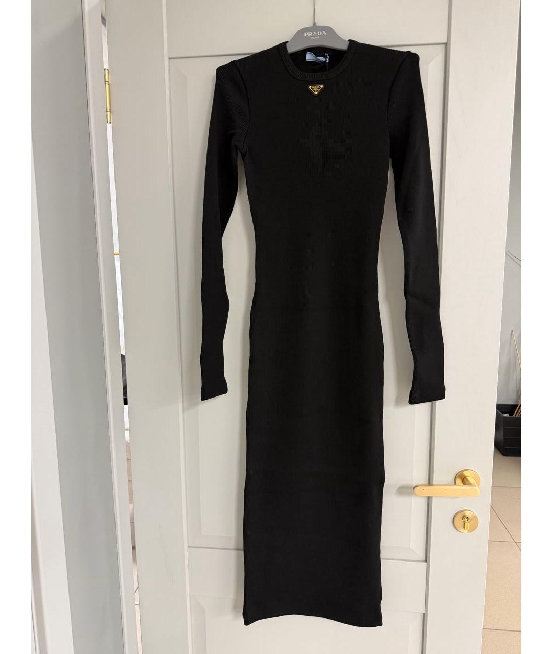PRADA Черное вискозное повседневное платье, фото 9