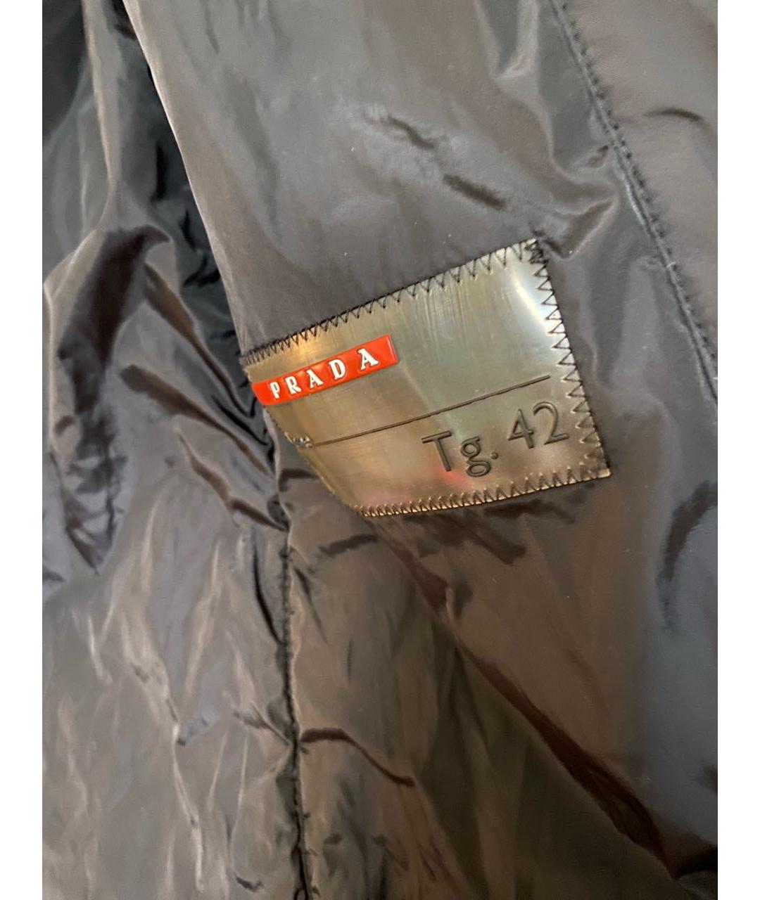 PRADA Черный полиэстеровый пуховик, фото 5