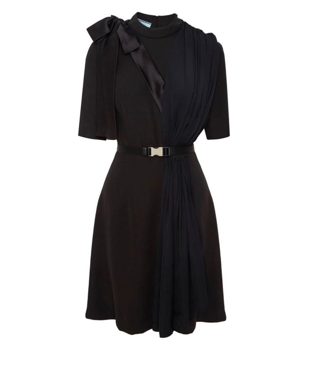 PRADA Черное вискозное коктейльное платье, фото 1
