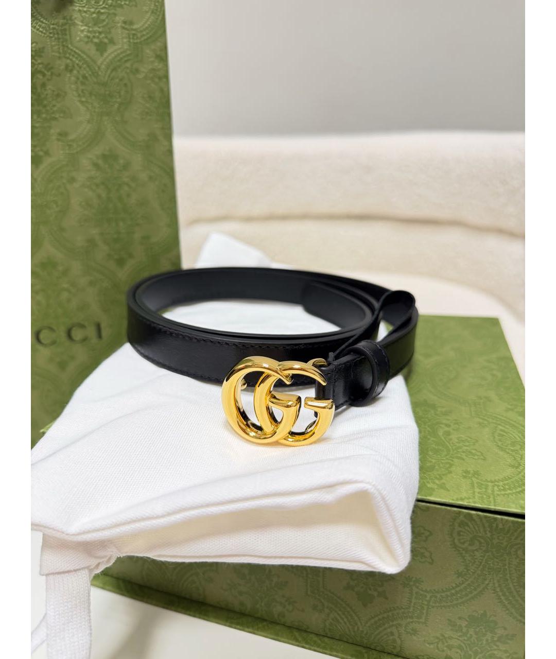 GUCCI Черный кожаный ремень, фото 7