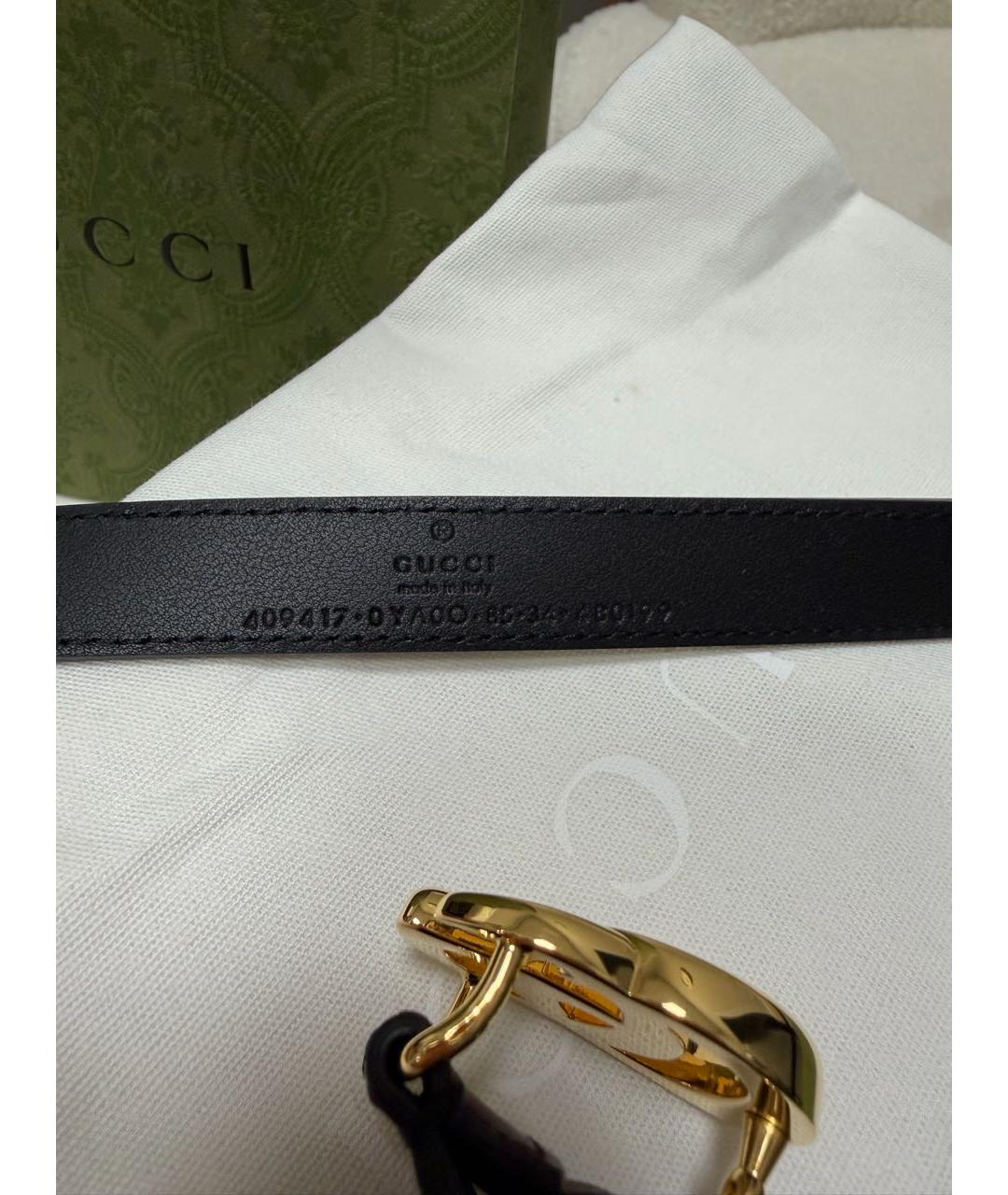 GUCCI Черный кожаный ремень, фото 4