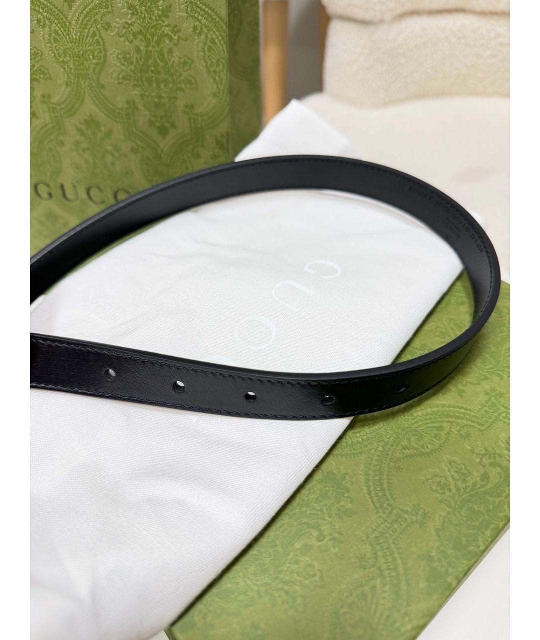 GUCCI Черный кожаный ремень, фото 3