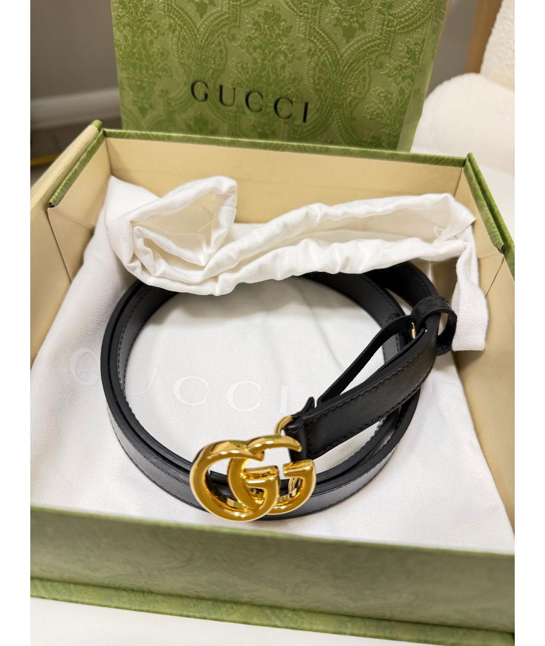 GUCCI Черный кожаный ремень, фото 6