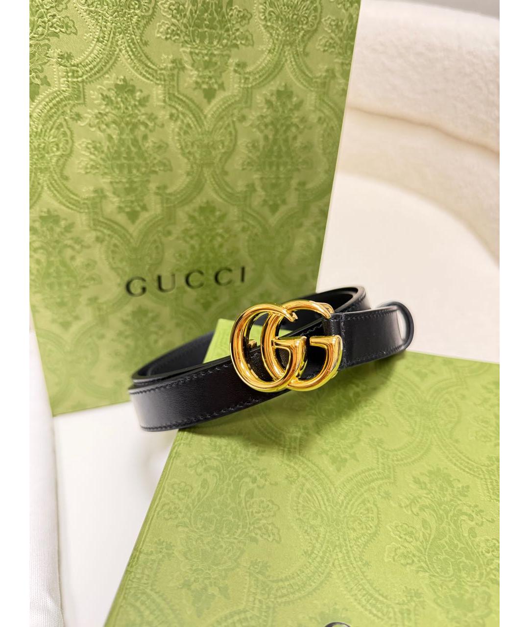 GUCCI Черный кожаный ремень, фото 2