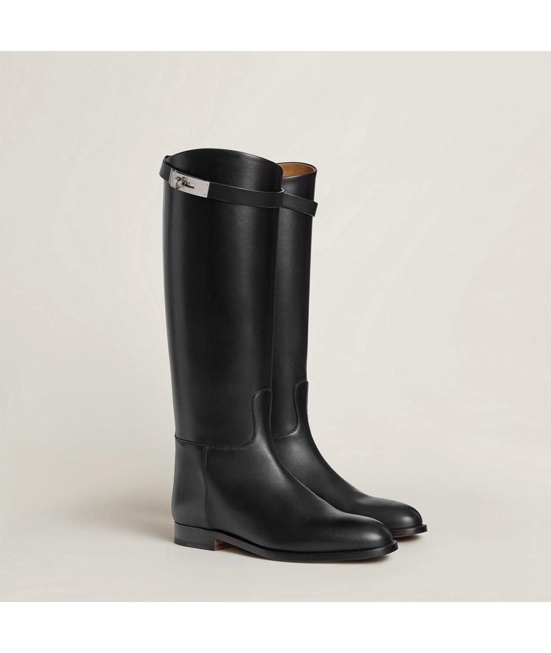 HERMES Черные кожаные сапоги, фото 7