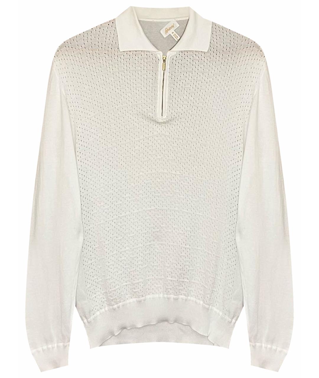 BRIONI Белый хлопковый джемпер / свитер, фото 1