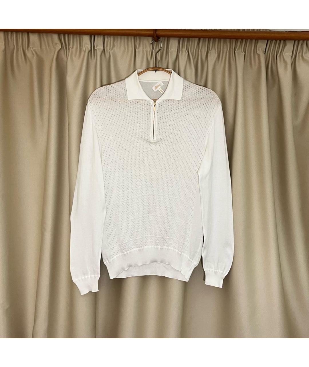 BRIONI Белый хлопковый джемпер / свитер, фото 7