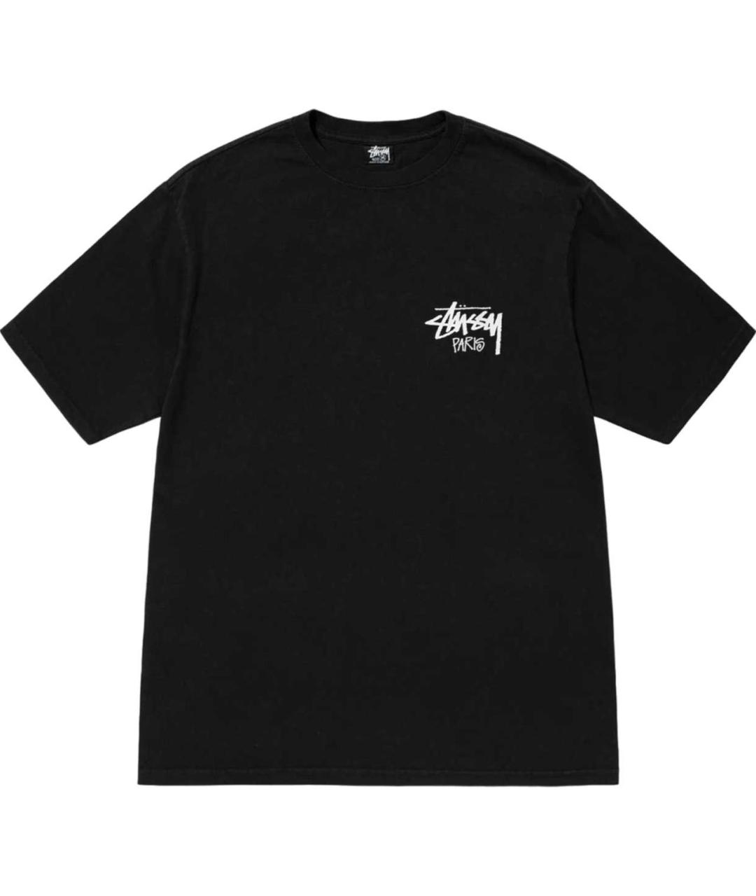 STUSSY Черная хлопковая футболка, фото 3