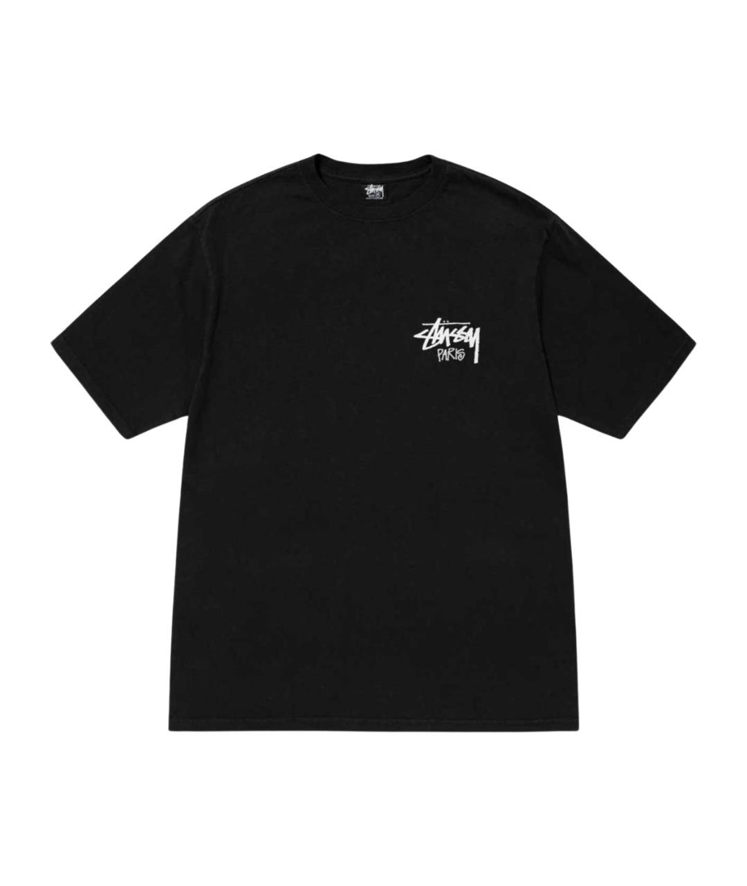 STUSSY Черная хлопковая футболка, фото 1