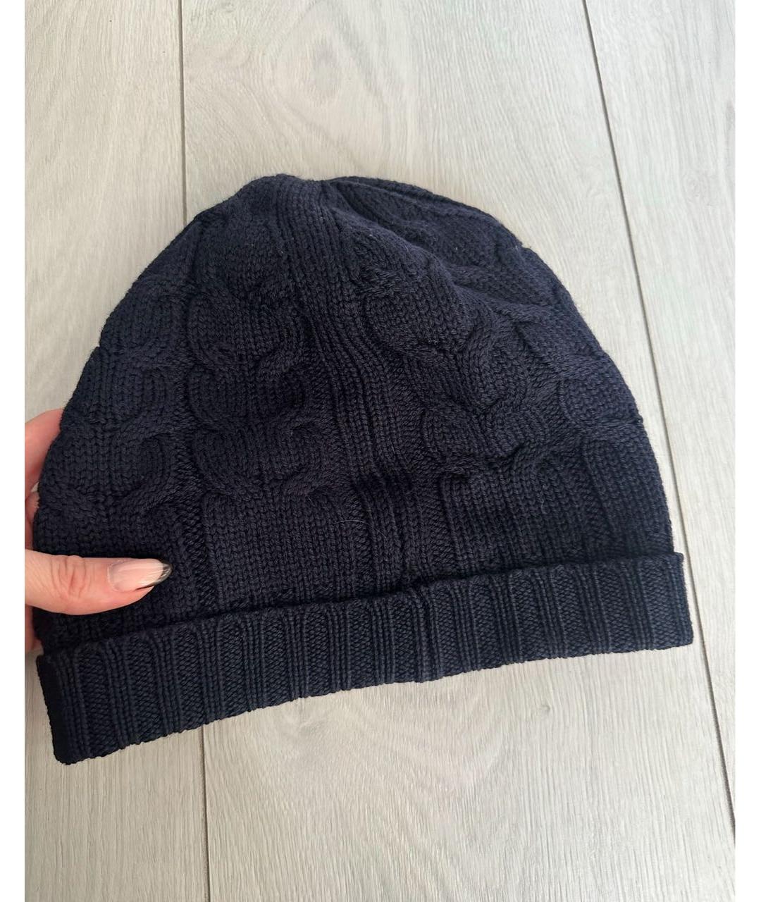 MONCLER Темно-синяя шапка, фото 4