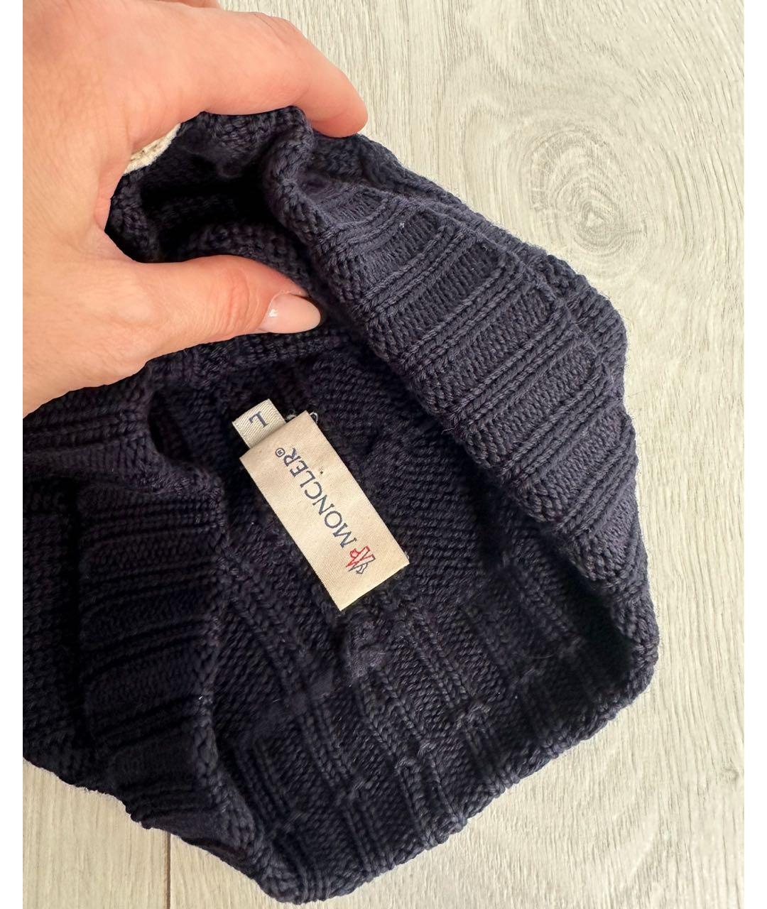 MONCLER Темно-синяя шапка, фото 3