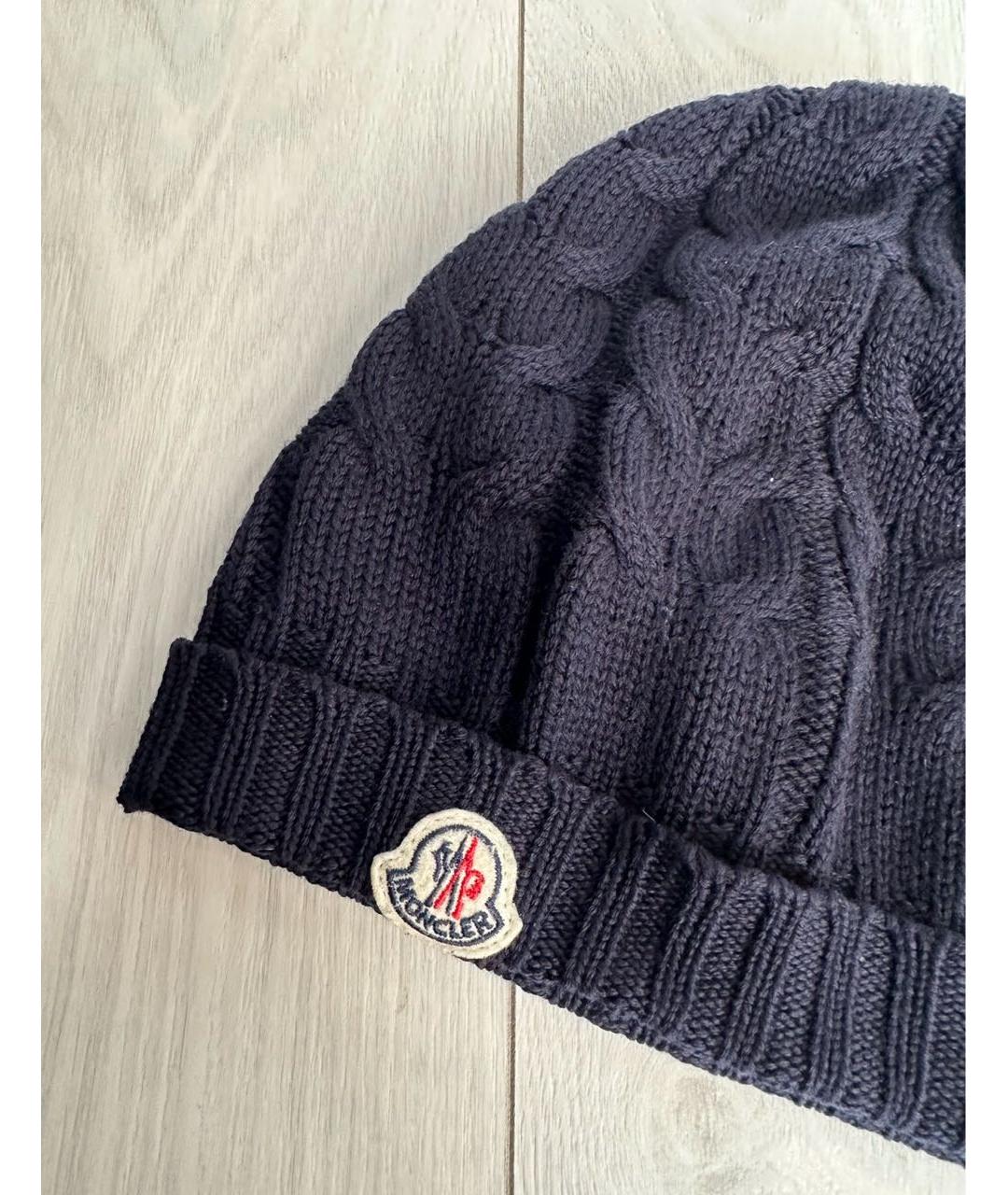 MONCLER Темно-синяя шапка, фото 2