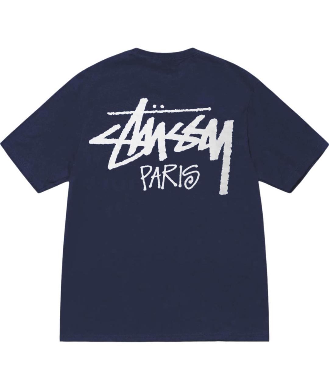 STUSSY Темно-синяя хлопковая футболка, фото 2