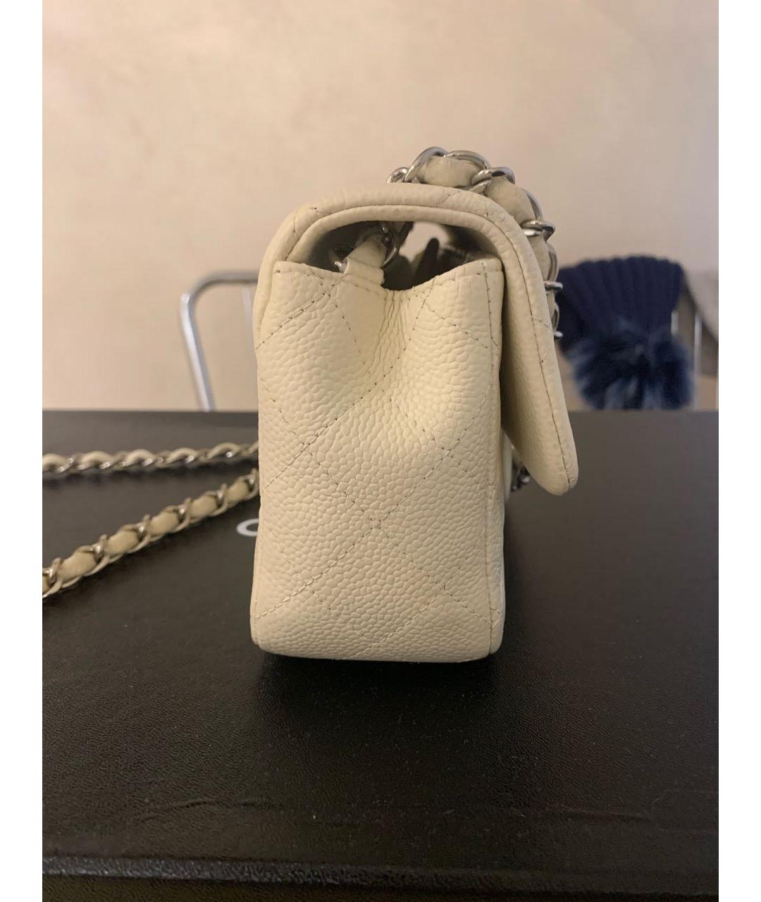 CHANEL Белая кожаная сумка через плечо, фото 3