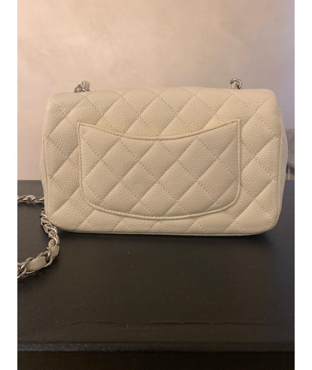 CHANEL Белая кожаная сумка через плечо, фото 2