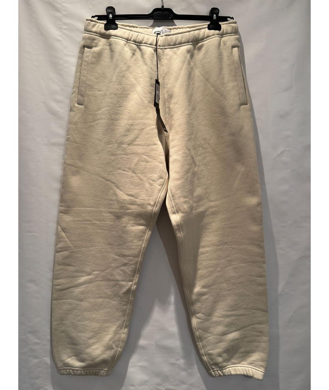 STONE ISLAND Бежевые хлопковые повседневные брюки, фото 5